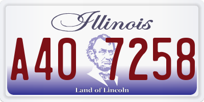 IL license plate A407258