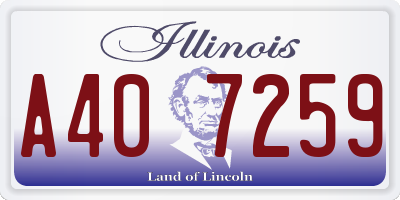 IL license plate A407259