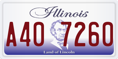 IL license plate A407260
