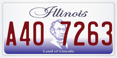 IL license plate A407263