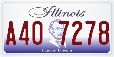 IL license plate A407278