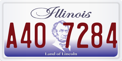 IL license plate A407284