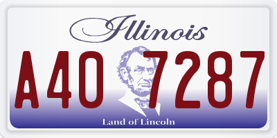 IL license plate A407287