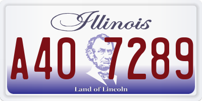 IL license plate A407289