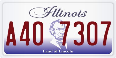 IL license plate A407307