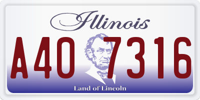 IL license plate A407316