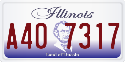 IL license plate A407317