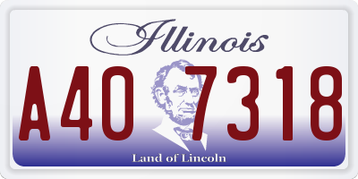 IL license plate A407318