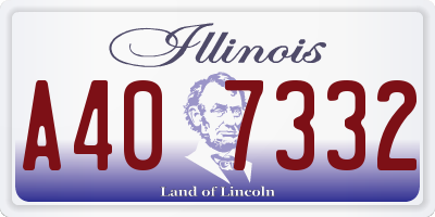 IL license plate A407332