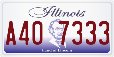 IL license plate A407333