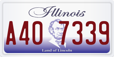 IL license plate A407339
