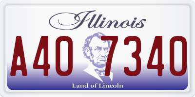 IL license plate A407340