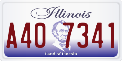 IL license plate A407341
