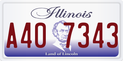 IL license plate A407343