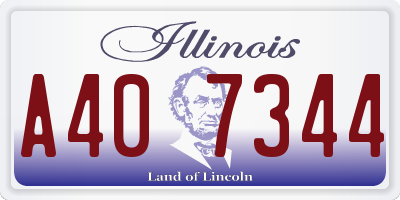 IL license plate A407344