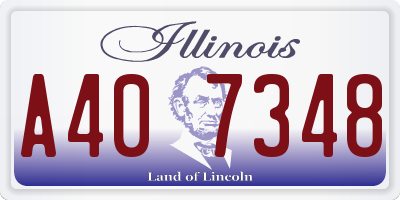 IL license plate A407348
