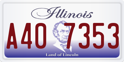 IL license plate A407353