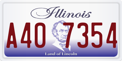 IL license plate A407354
