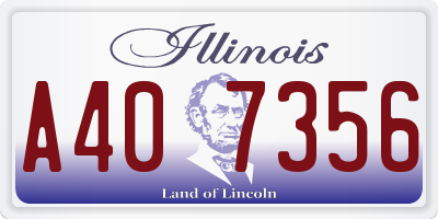 IL license plate A407356