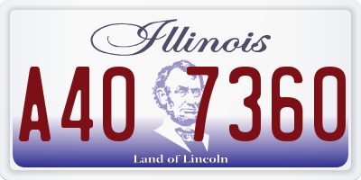 IL license plate A407360