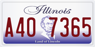 IL license plate A407365