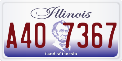 IL license plate A407367
