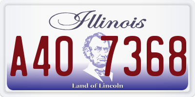 IL license plate A407368