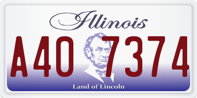 IL license plate A407374