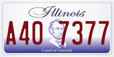 IL license plate A407377