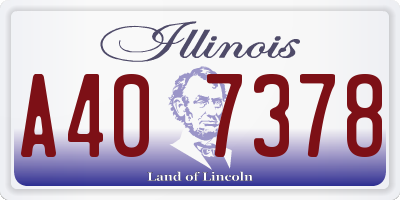 IL license plate A407378