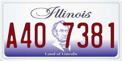 IL license plate A407381