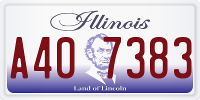 IL license plate A407383