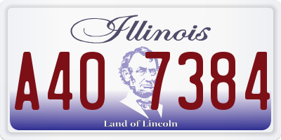 IL license plate A407384
