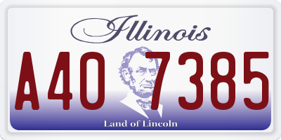 IL license plate A407385