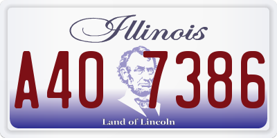 IL license plate A407386