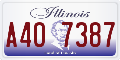 IL license plate A407387