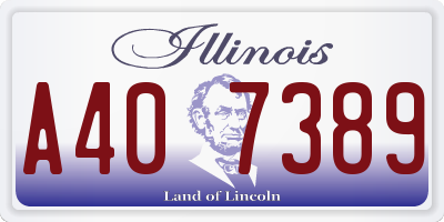 IL license plate A407389