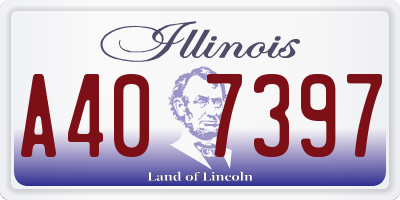 IL license plate A407397