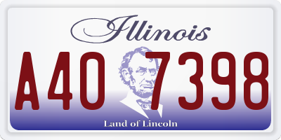 IL license plate A407398