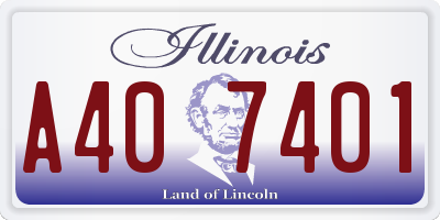 IL license plate A407401