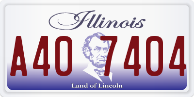 IL license plate A407404