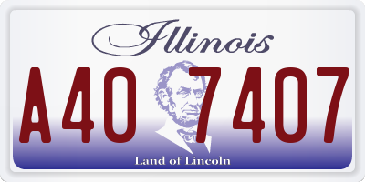 IL license plate A407407
