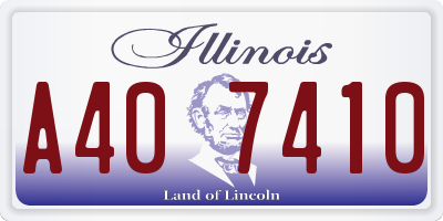IL license plate A407410