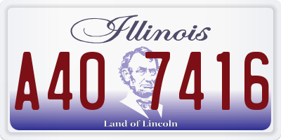IL license plate A407416