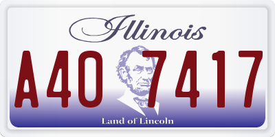 IL license plate A407417