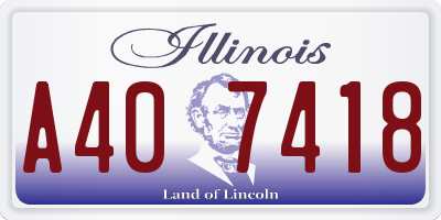 IL license plate A407418