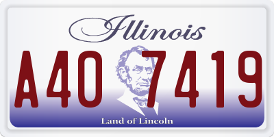 IL license plate A407419