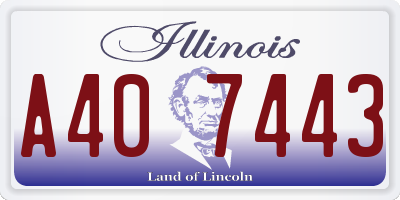 IL license plate A407443