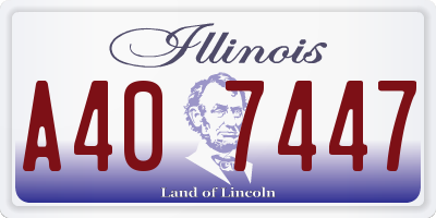 IL license plate A407447