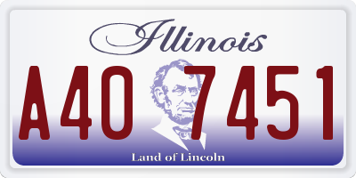 IL license plate A407451